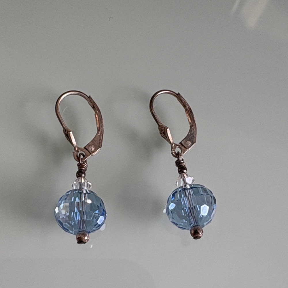 Elegant Blue Crystal Drop Earrings